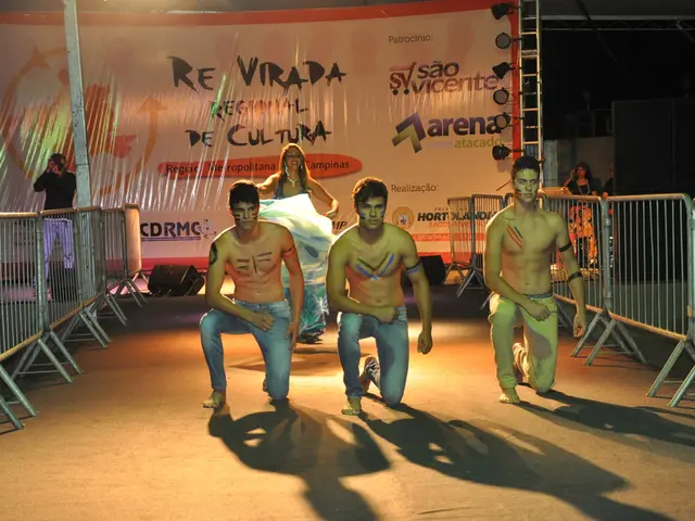 In this image there are three boys kneeling on the floor without the shirts. It seems like it is a...